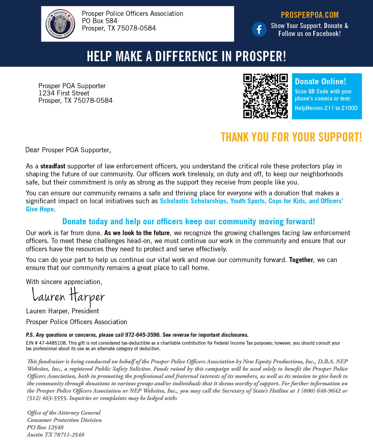 Donation Letter